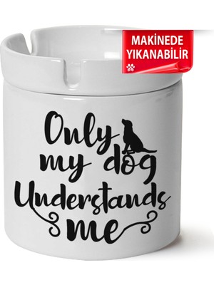 Çakılap Sevimli Köpek  Baskılı Porselen At-Söndür Küllük (Kl-Hyvn-Kpk)