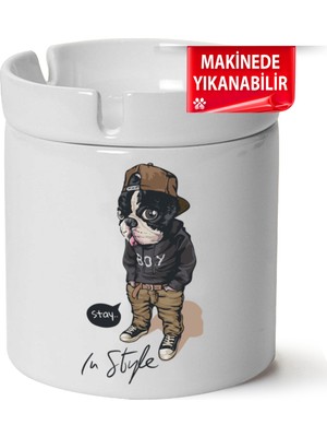 Sevimli Köpek  Baskılı Porselen At-Söndür Küllük (Kl-Hyvn-Kpk)