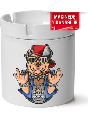 Sevimli Köpek  Baskılı Porselen At-Söndür Küllük (Kl-Hyvn-Kpk)