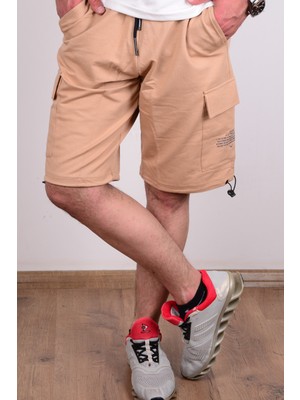 Cazador 24YCEEO06055 Bej Erkek Rahat Kesim Hafif Kumaş Cepli Bermuda Şort