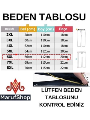 Maruf Shop Erkek Büyük Beden 118-156 Kilo Arası Için Uygun Likralı 2 Iplik Eşofman Alt