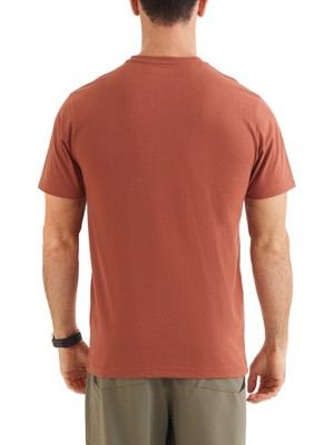 Columbia Erkek Kısa Kollu T-Shirt Kahverengi Yumuşak Doku ile Rahat Kullanım 3XL
