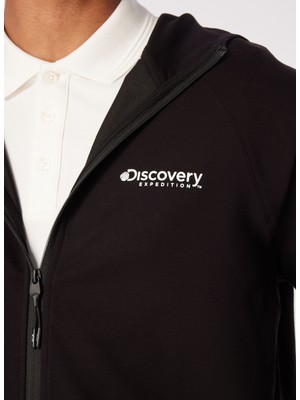 Discovery Expedition Siyah Erkek Kapüşonlu Relaxed Sweatmont DS4M-SWT3232