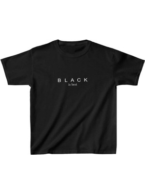 Tarz Yeri Çocuk Baskılı T-Shirt - Siyah