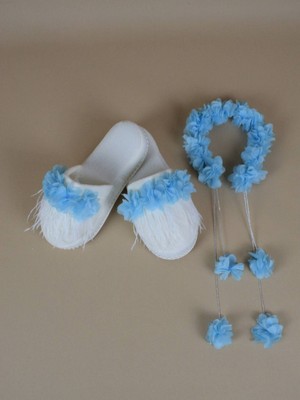 Ana Kuzusu Özel Tasarım Lohusa Terlik Taç Seti 1LT02