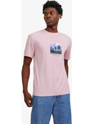 Jack & Jones Jorlucca Erkek Pembe T-Shirt 12253613-PINKNECTAR