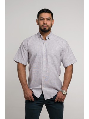 Evry Time Geniş ve Rahat (Bol) Kesim Cepli Bitik Kareli Klasik Kısa Kol Erkek Gömlek