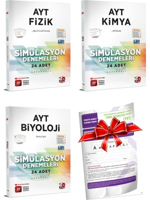 3D Yayınları 2024 AYT Fizik - Kimya - Biyoloji Simülasyon Denemeleri - TYT Deneme