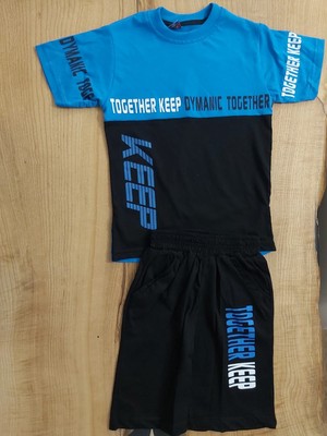 Mor Tırtıl Erkek Çocuk Şortlu Takım