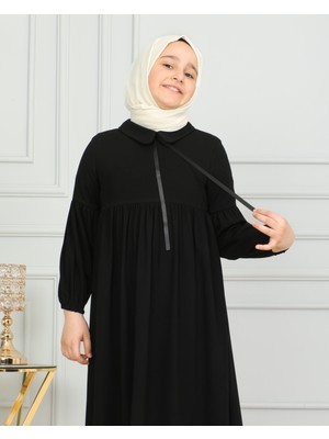 Kadeem Giyim Bebe Yaka  Büzgülü Çocuk Elbise