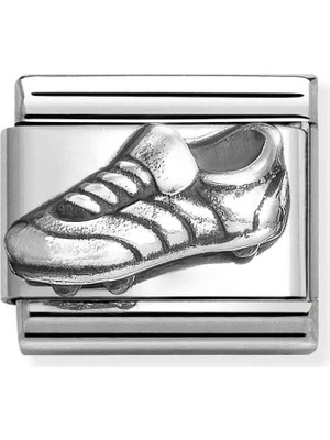 Nomination Composable Classic Oxıdızed Semboller In St,çelik ve 925 Sterling Gümüş Soccer Shoe
