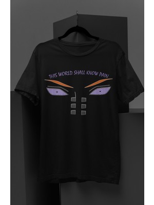 Fuddy Moda Oversize Naruto The Pain Baskılı T-Shirt, Unisex Anime Baskılı Tişört