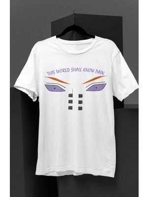 Fuddy Moda Oversize Naruto The Pain Baskılı T-Shirt, Unisex Anime Baskılı Tişört