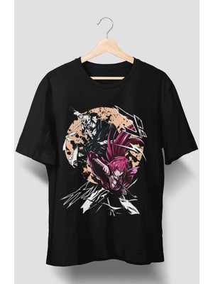 Fuddy Moda Oversize Rurouni Kenshin Baskılı T-Shirt, Unisex Anime Baskılı Tişört