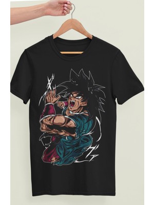 Fuddy Moda Oversize Dragon Ball Broly Ex Baskılı T-Shirt, Unisex Anime Baskılı Tişört