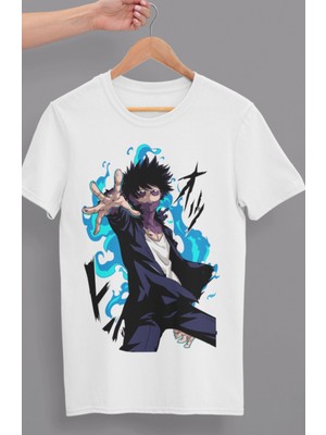 Fuddy Moda Oversize My Hero Academia Dabi Baskılı T-Shirt, Unisex Anime Baskılı Tişört