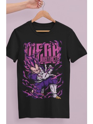 Fuddy Moda Oversize Dragon Ball Vegeta Baskılı T-Shirt, Unisex Anime Baskılı Tişört