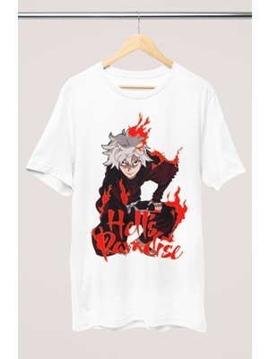 Fuddy Moda Oversize Hell's Paradise Gabimaru Tişört, Unisex Anime Baskılı T-Shirt