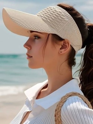 Tezzgelsin Kadın Güneş Koruyucu Yazlık Örgü Desenli Siperlik Vizör Şapka