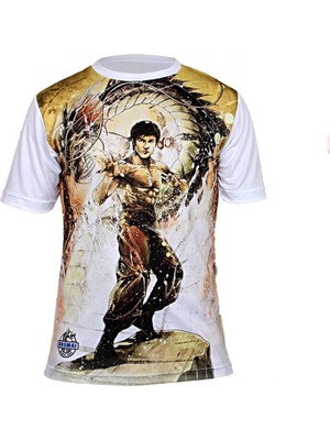 Dosmai Dijital Baskılı Bruce Lee Bisiklet Yaka Spor T-shirt Sbt136