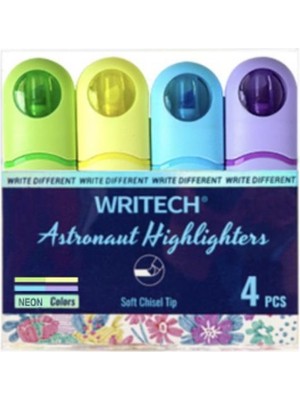 Writech Astronot Fosforlu Kalem Seti Neon Renkler 4'lü Set - W-8154/4SET