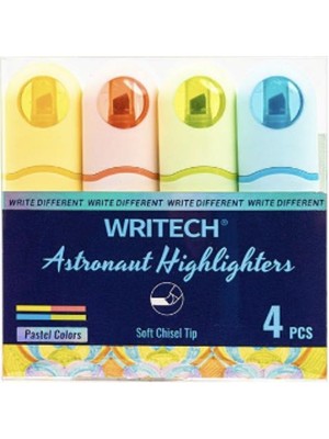 Writech Astronot Fosforlu Kalem Seti Pastel Renkler 4'lü Set W-8154