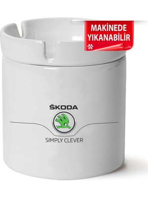 Skoda Logo Baskılı Porselen At-Söndür Küllük (Kl-Otmbl-Skd)