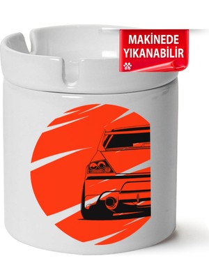 Mitsubishi Evobaskılı Porselen At-Söndür Küllük (Kl-Otmbl-Mtsbh)