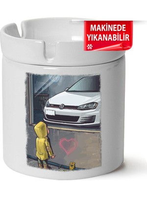 Vw Golf 7 Baskılı Porselen At-Söndür Küllük (Kl-Otmbl-Vw)