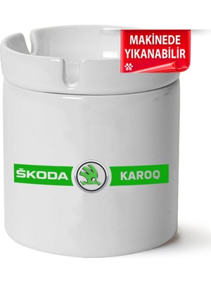Skoda Karoq Logo Baskılı Porselen At-Söndür Küllük (Kl-Otmbl-Skd)