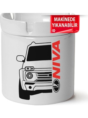 Lada Niva Baskılı Porselen At-Söndür Küllük (Kl-Otmbl-Ld)