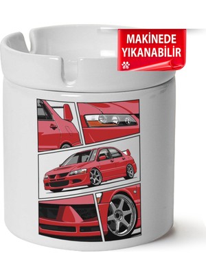 Mitsubishi EVO8BASKILI Porselen At-Söndür Küllük (Kl-Otmbl-Mtsbh)