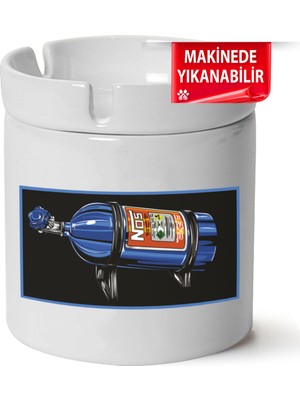 Çakılap Noss Baskılı Porselen At-Söndür Küllük (Kl-Otmbl-Mdfy)