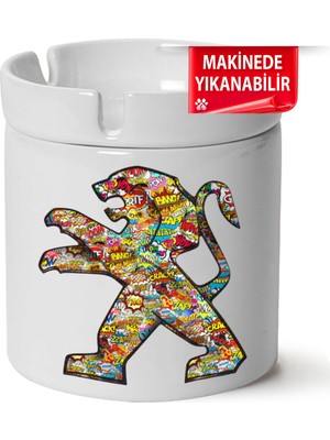 Çakılap Peugeot Logobaskılı Porselen At-Söndür Küllük (Kl-Otmbl-Pgt)