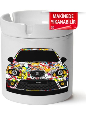 Çakılap Seat Leon MK2BASKILI Porselen At-Söndür Küllük (Kl-Otmbl-Seat)