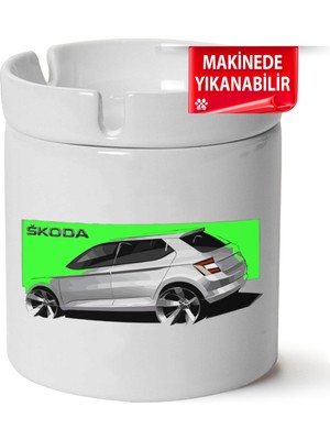 Çakılap Skoda Fabia 3 Baskılı Porselen At-Söndür Küllük (Kl-Otmbl-Skd)