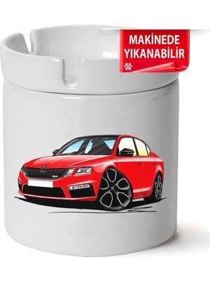 Çakılap Skoda Octavia A7 Baskılı Porselen At-Söndür Küllük (Kl-Otmbl-Skd)