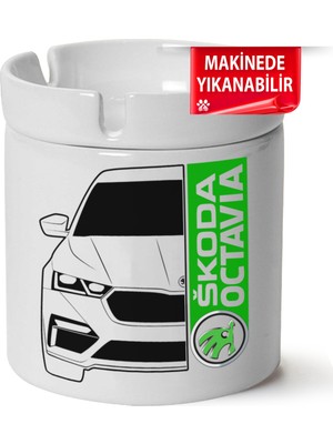 Çakılap Skoda Octavia A8 Baskılı Porselen At-Söndür Küllük (Kl-Otmbl-Skd)