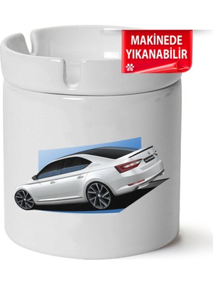 Çakılap Skoda Superb B7 Baskılı Porselen At-Söndür Küllük (Kl-Otmbl-Skd)