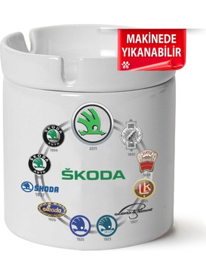 Çakılap Skoda Logo Baskılı Porselen At-Söndür Küllük (Kl-Otmbl-Skd)
