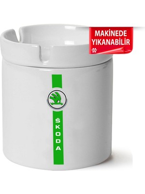 Çakılap Skoda Logo Baskılı Porselen At-Söndür Küllük (Kl-Otmbl-Skd)