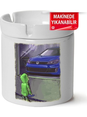 Çakılap Vw Golf 6 Baskılı Porselen At-Söndür Küllük (Kl-Otmbl-Vw)