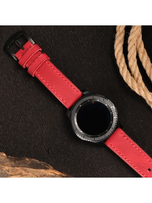 Vagave Hakiki Deri Saat Kordonu 22MM Omega Fossil Diesel Lacoste Casio Armani Tissot Nacar Klasik Saat Kordonu Deri Kayış Kırmızı