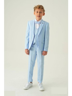 Minaga Ceketli Erkek Çocuk Takım Elbise Bebe Mavisi