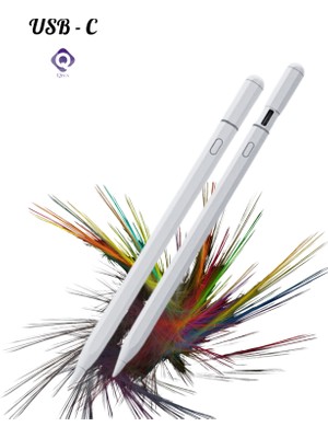 Fuchsia iPad 11 Pro 4. Nesil Uyumlu Pencil Usb-C Avuç Içi Red Eğim Özellikli Bluetooth Bağlantılı Stylus Kalem