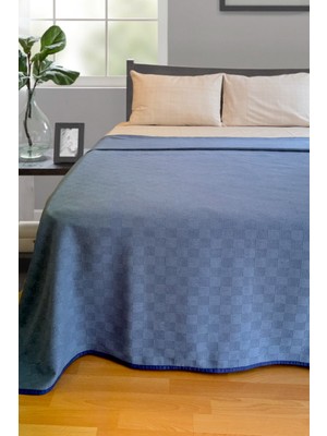 Alla Turca Tek Kişilik  Pamuk Pike Indigo