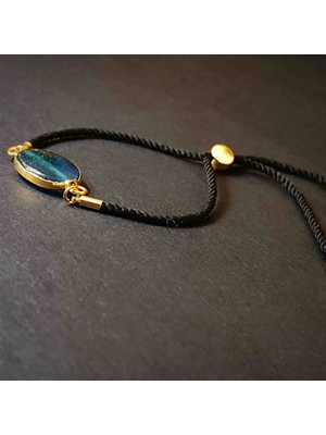 Doğal Taş Bileklik Kolye Mavi Akik Fasetli Ayarlanabilir Doğal Taş Bileklik