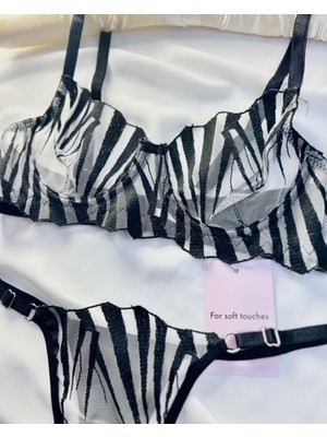 Es Lingerie Zebra Bralet Takım