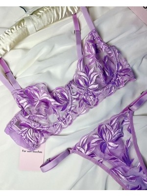 Es Lingerie Lilac Bralet Takım