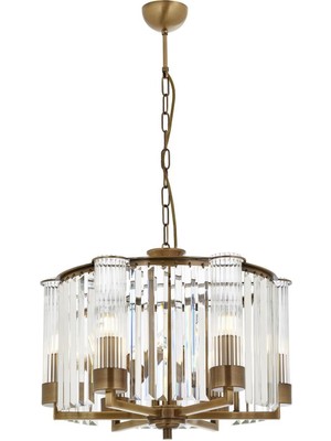 Avonnı  Eskitme Kaplama Klasik Avize E14 Metal Kristal 50CM